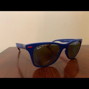 Blue Ray Ban Scuderia Ferrari Polarized Sunglasses